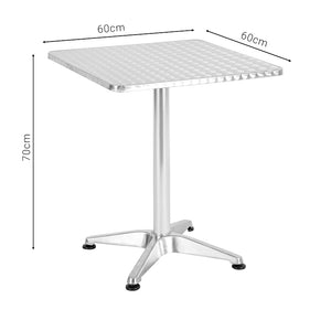 Τραπέζι Lazo  χρωμίου αλουμίνιο 60x60x70εκ - Pakobazaar