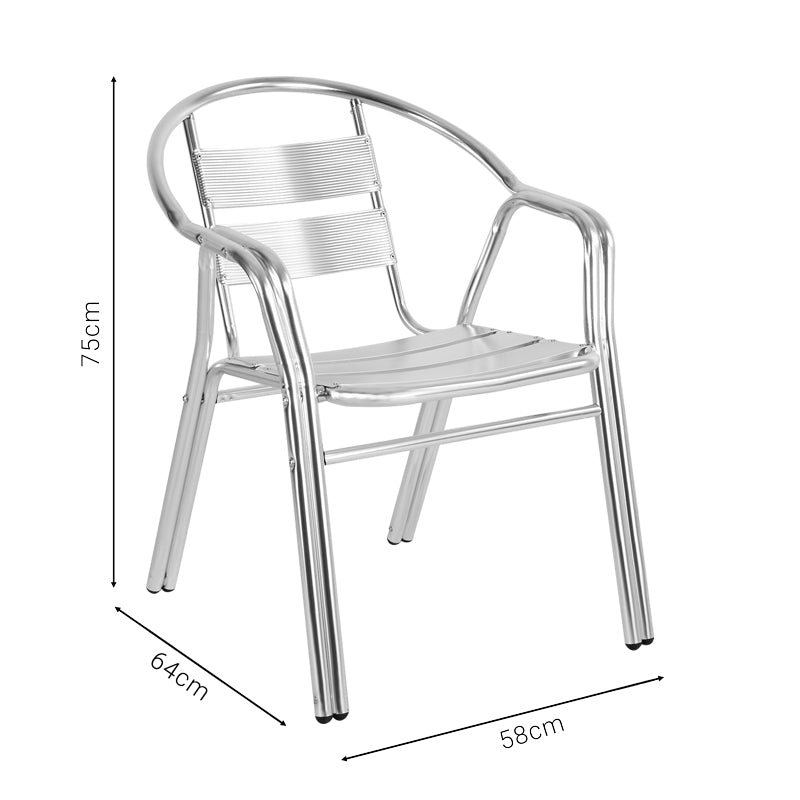 Tραπεζαρία Zircu-Lazo Ι  σετ 3τεμ χρωμίου αλουμίνιο Φ70x70εκ - Image 4