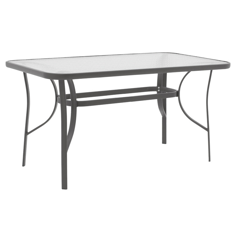 Τραπέζι Ensure  ανθρακί μέταλλο-tempered γυαλί 120x70x70εκ - Pakobazaar