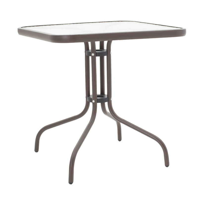 Tραπεζαρία Obbi-Watson  σετ 5τεμ καφέ μέταλλο-pe rattan 80x80x70εκ - Pakobazaar