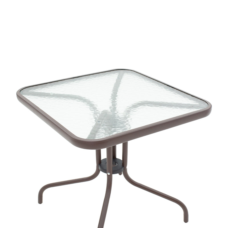 Tραπεζαρία Obbi-Watson  σετ 5τεμ καφέ μέταλλο-pe rattan 80x80x70εκ - Pakobazaar