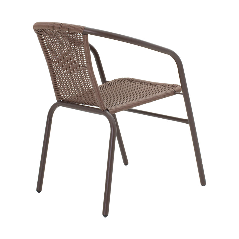 Tραπεζαρία Obbi-Watson  σετ 5τεμ καφέ μέταλλο-pe rattan 80x80x70εκ - Pakobazaar