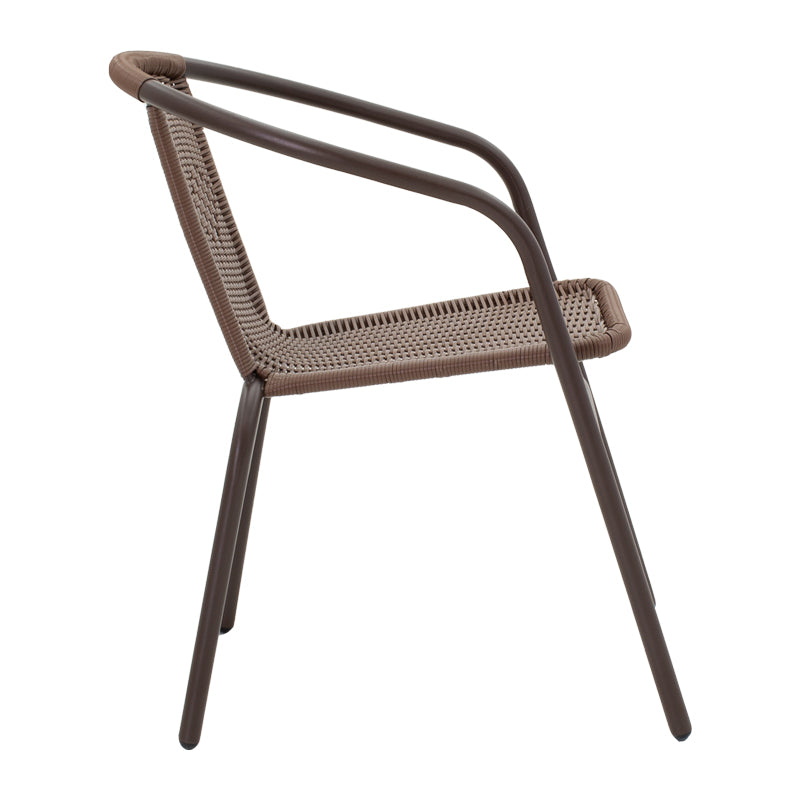 Tραπεζαρία Obbi-Watson  σετ 5τεμ καφέ μέταλλο-pe rattan 80x80x70εκ - Pakobazaar
