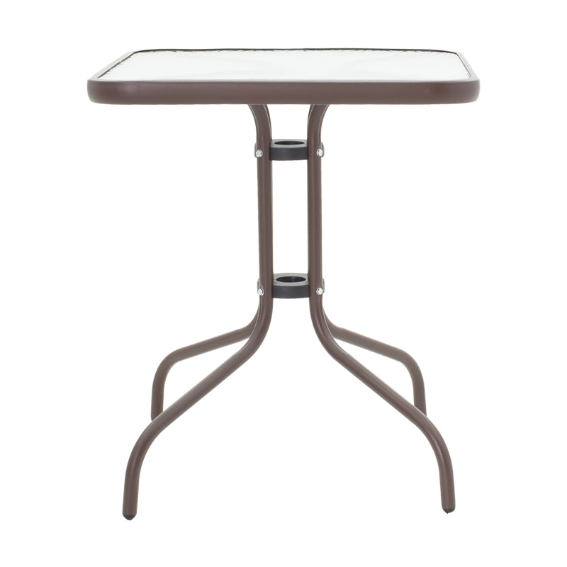 Tραπεζαρία Obbi-Watson  σετ 3τεμ καφέ μέταλλο-pe rattan 60x60x70εκ - Pakobazaar
