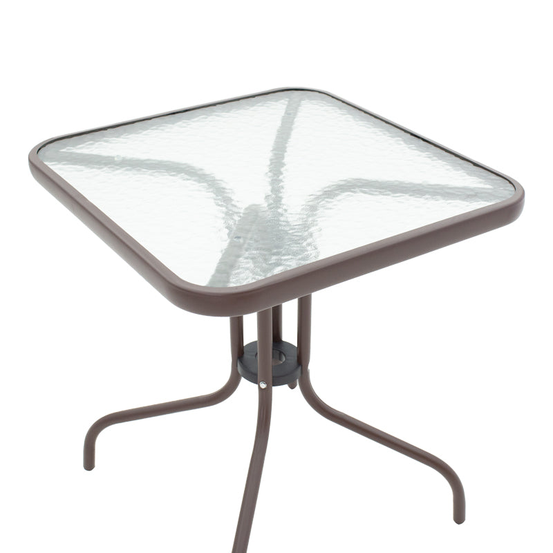 Tραπεζαρία Obbi-Watson  σετ 3τεμ καφέ μέταλλο-pe rattan 60x60x70εκ - Pakobazaar