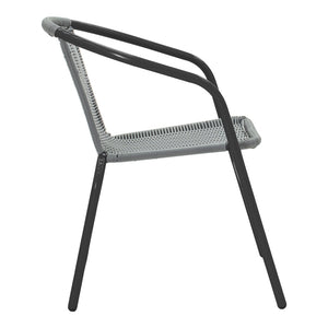 Πολυθρόνα Obbi  μαύρο μέταλλο-pe γκρι 53x59x72εκ - Pakobazaar