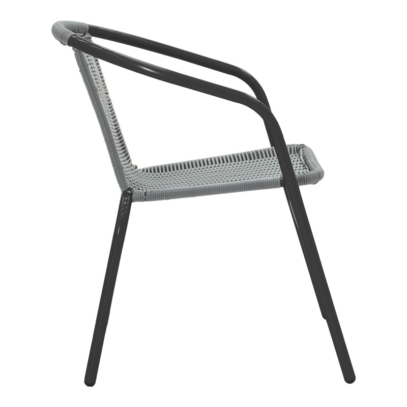 Πολυθρόνα Obbi  μαύρο μέταλλο-pe γκρι 53x59x72εκ - Pakobazaar