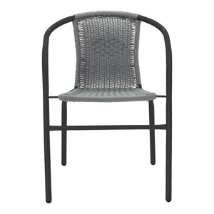 Πολυθρόνα Obbi  μαύρο μέταλλο-pe γκρι 53x59x72εκ - Pakobazaar