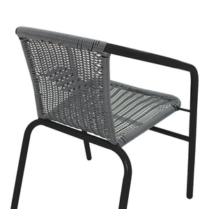 Πολυθρόνα Obbi  μαύρο μέταλλο-pe γκρι 53x59x72εκ - Pakobazaar