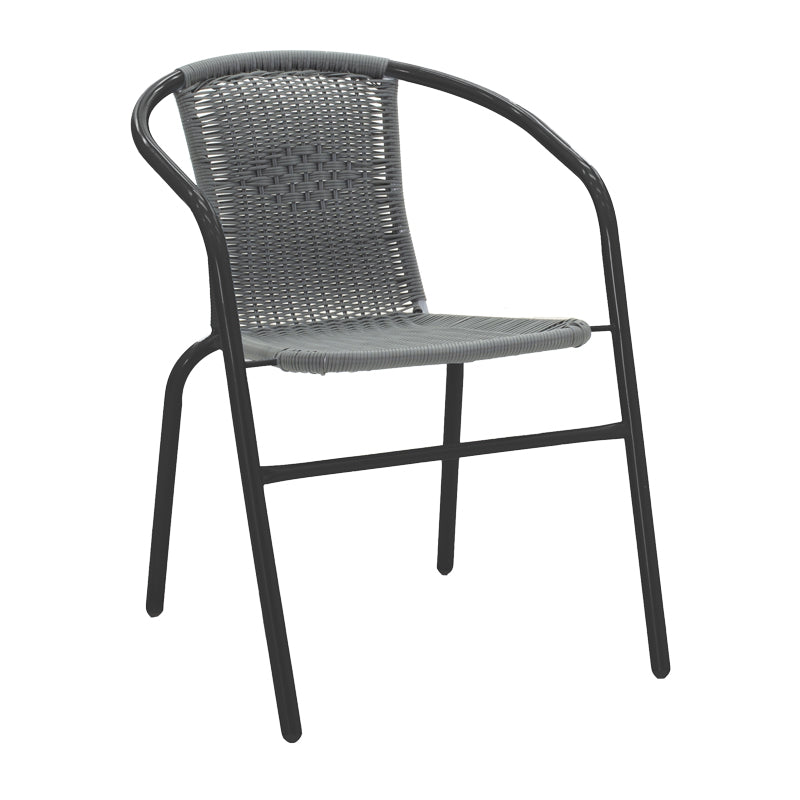 Πολυθρόνα Obbi  μαύρο μέταλλο-pe γκρι 53x59x72εκ - Pakobazaar