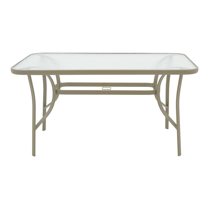 Τραπέζι Ensure  μέταλλο σαμπανιζέ-γυαλί 140x80x70εκ - Pakobazaar