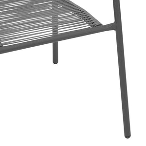 Πολυθρόνα Lindaria  στοιβαζόμενη μέταλλο-pe rattan σε ανθρακί απόχρωση 54x63x74εκ - Image 7