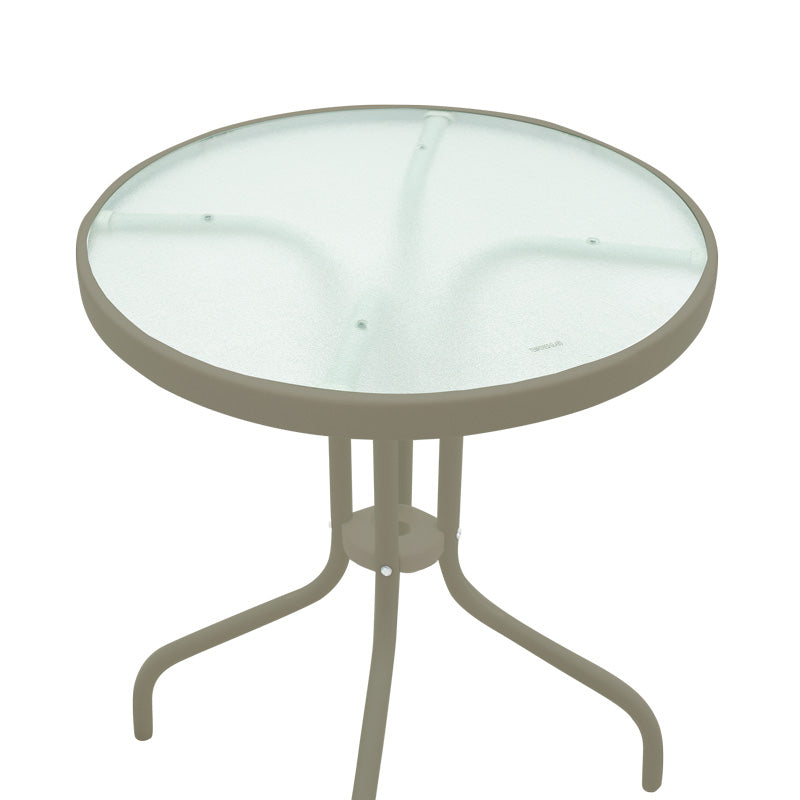 Τραπεζαρία Calan-Watson  σετ 3τεμ μέταλλο σαμπανιζέ-γυαλί Φ60x70εκ - Image 8