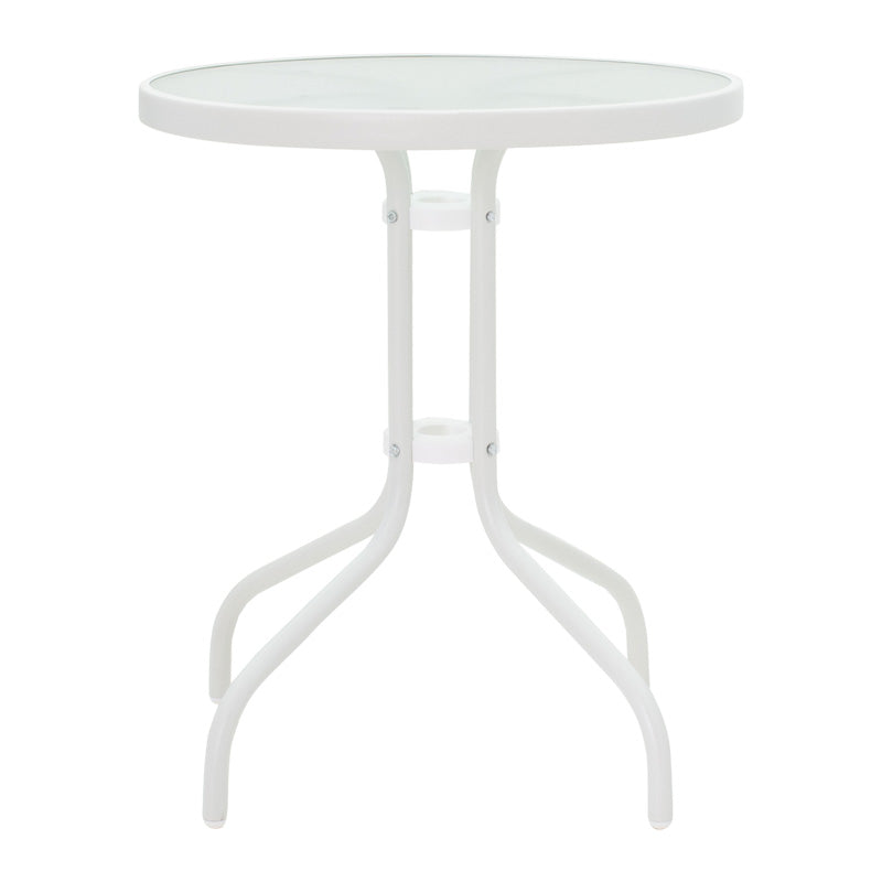 Τραπεζαρία Watson-Sussie  σετ 3τεμ μέταλλο λευκό-γυαλί Φ60x70εκ - Image 6