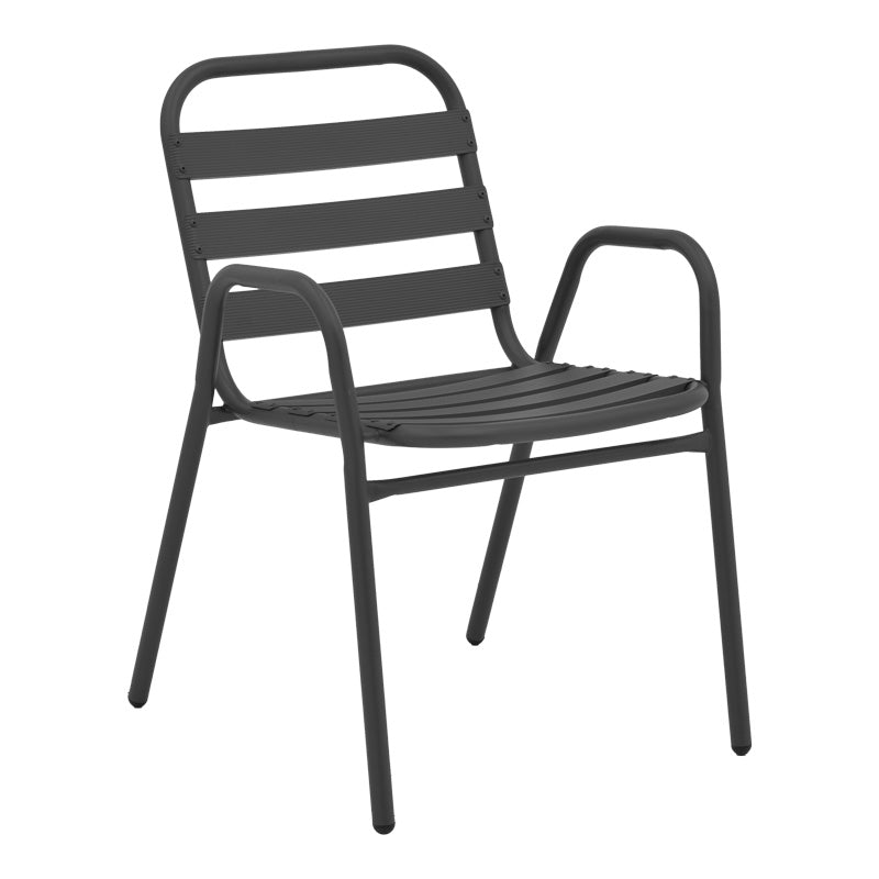 Tραπεζαρία Watson-Sussie  σετ 3τεμ μέταλλο ανθρακί-γυαλί Φ60x70εκ - Image 2