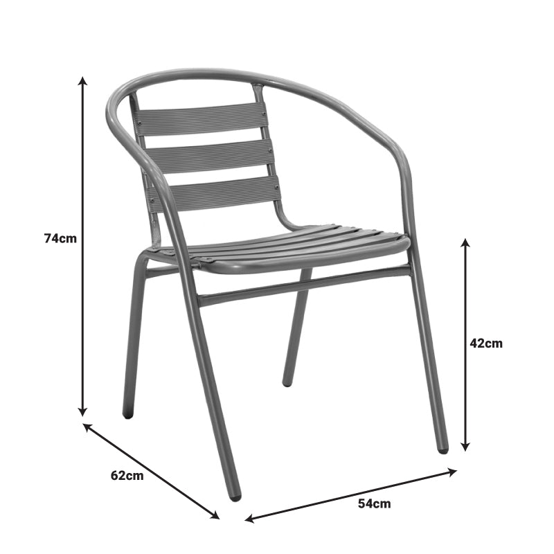 Τραπεζαρία Watson-Tade  3τεμ μέταλλο ανθρακί-γυαλί 70x70x70εκ - Image 8