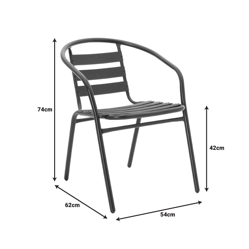 Τραπεζαρία Vergo-Tade  3τεμ μαύρο μέταλλο Φ60x70εκ - Pakobazaar