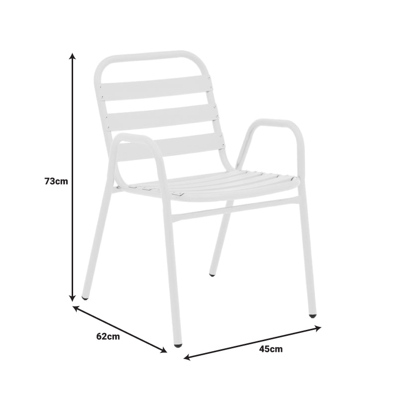 Τραπεζαρία Vergo-Sussie  σετ 3τεμ λευκό μέταλλο Φ60x70εκ - Image 8