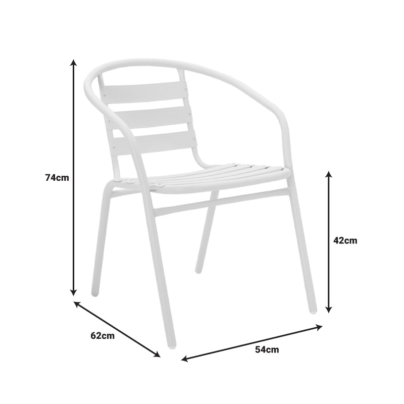 Τραπεζαρία Vergo-Tade  σετ 3τεμ λευκό μέταλλο Φ60x70εκ - Image 8