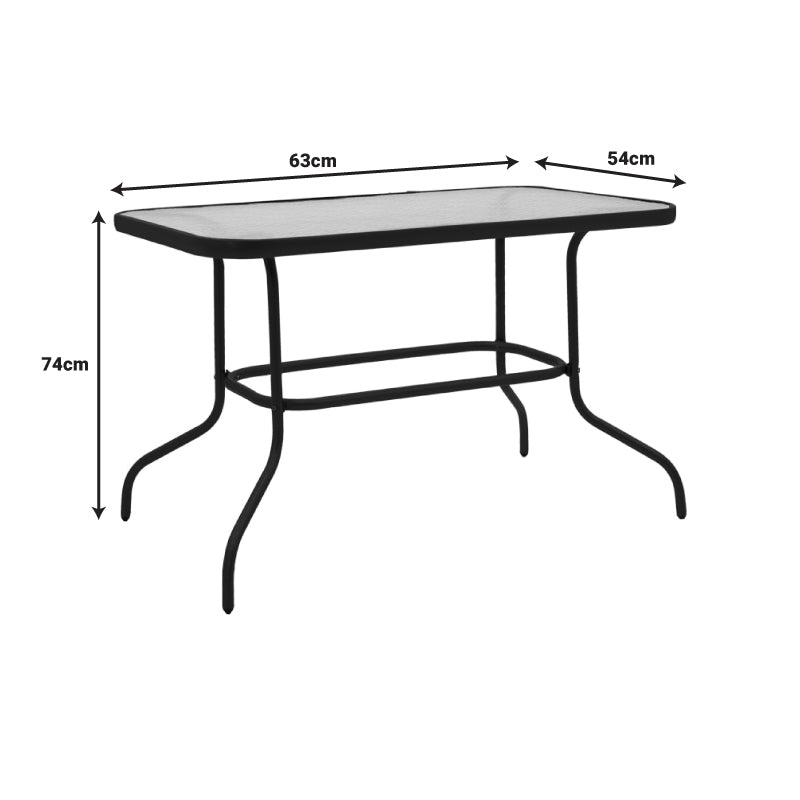 Τραπεζαρία Valor-Sussie  σετ 5τεμ μέταλλο ανθρακί-γυαλί 110x60x70εκ - Image 9