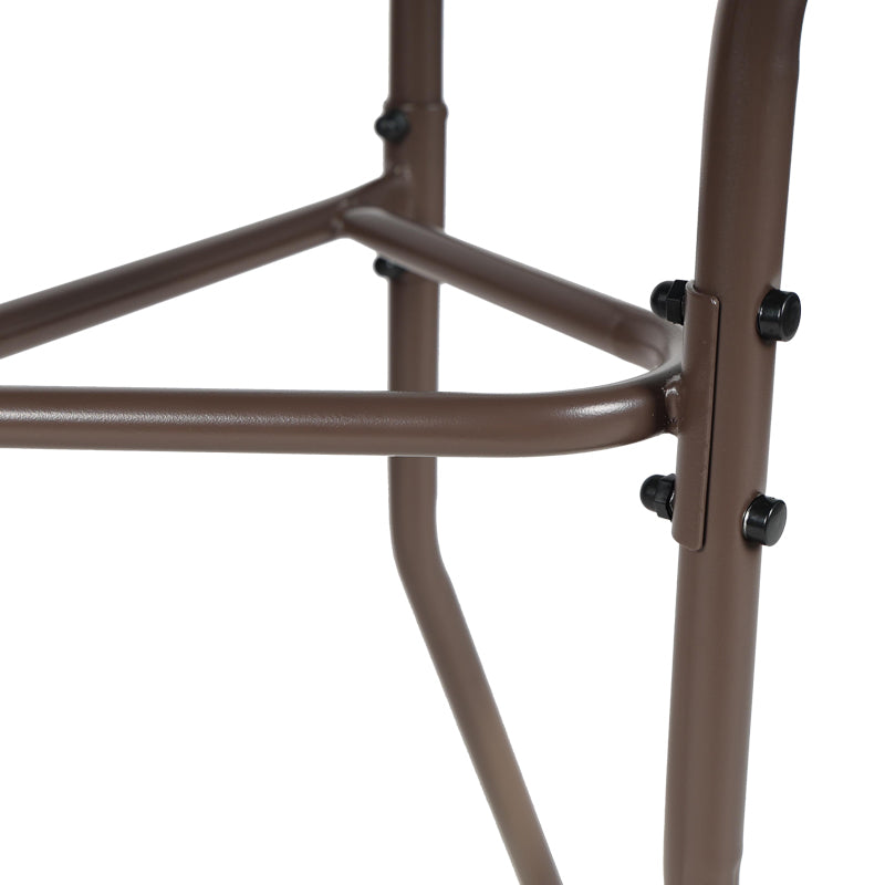 Τραπέζι ημικυκλικό Bion  γυαλί-μέταλλο σε καφέ απόχρωση 70x40x65εκ - Pakobazaar