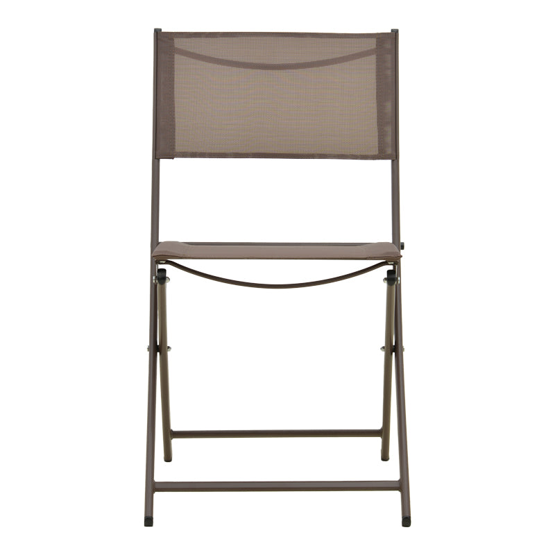 Καρέκλα Jeve  πτυσσόμενη ανθρακί μέταλλο και σαμπανιζέ textilene 46x51x81εκ