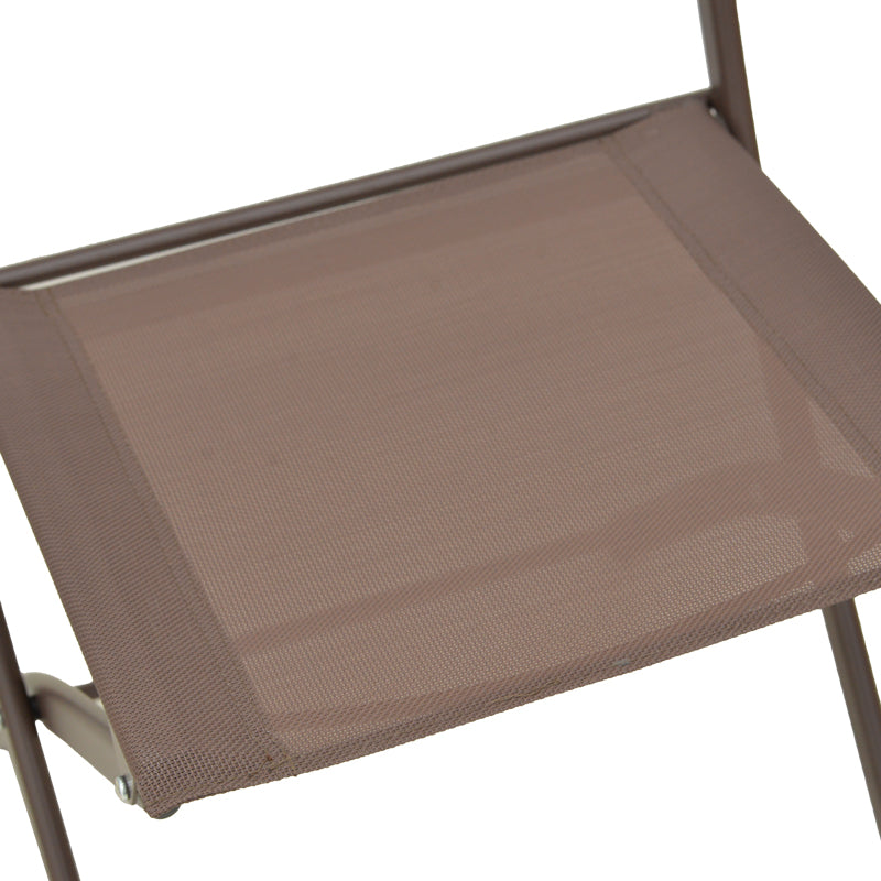 Καρέκλα Jeve  πτυσσόμενη ανθρακί μέταλλο και σαμπανιζέ textilene 46x51x81εκ