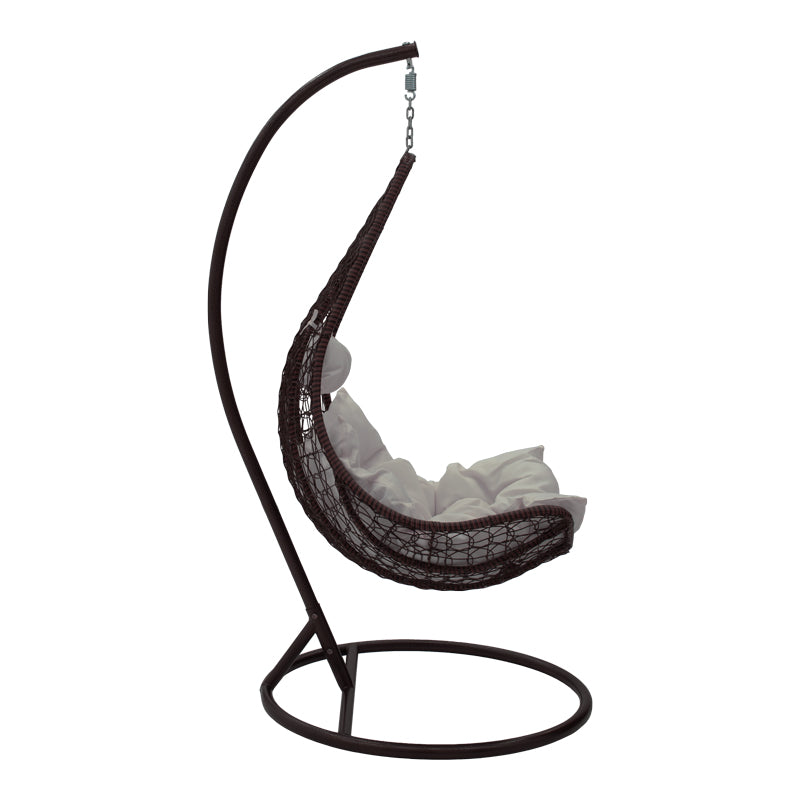 Κούνια Soleil  κρεμαστή μέταλλο καφέ-pp καφέ-μαξιλάρι μπεζ 103x83x200εκ