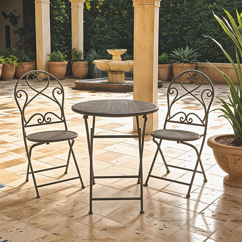 Τραπεζαρία Walen  σετ 3τεμ μέταλλο σε μπρονζέ απόχρωση - Image 2