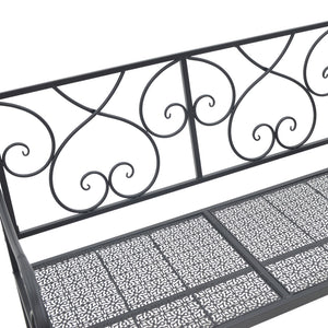 Παγκάκι Cazpo  μέταλλο σε μαύρη απόχρωση 114x45x90εκ - Image 4