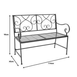 Παγκάκι Cazpo  μέταλλο σε μαύρη απόχρωση 114x45x90εκ - Image 6