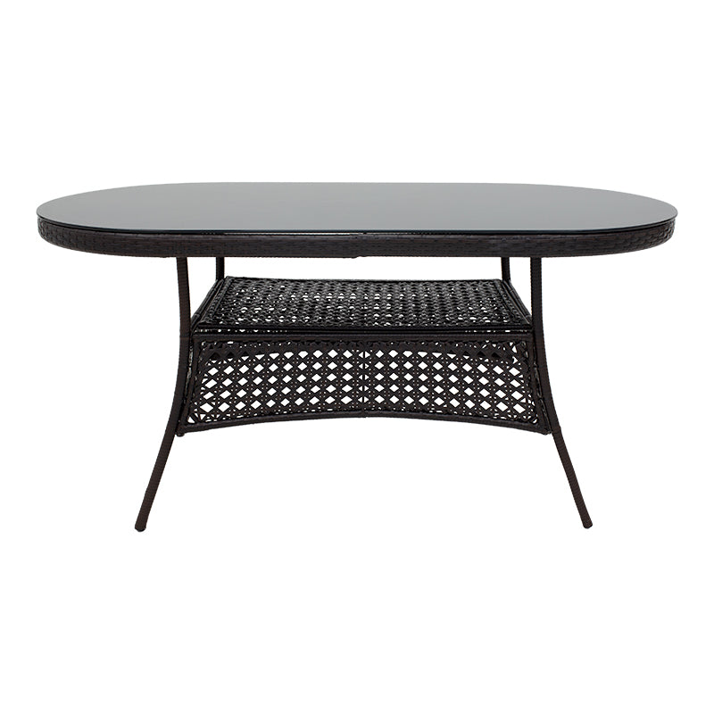 Τραπέζι Cellin  μέταλλο-pe rattan καφέ 160x80x77εκ - Pakobazaar
