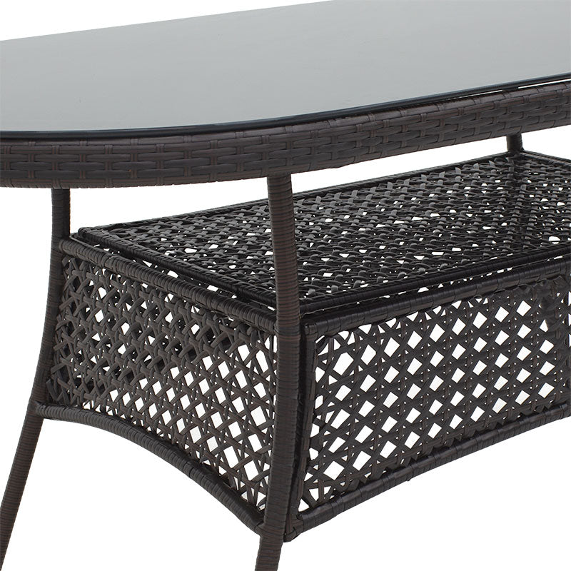 Τραπέζι Cellin  μέταλλο-pe rattan καφέ 160x80x77εκ - Pakobazaar