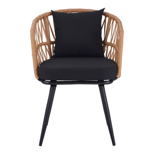 Πολυθρόνα Naoki  pe rattan -metal σε φυσική απόχρωση με μαύρα πόδια/μαξιλάρι 62x60x80εκ - Image 5
