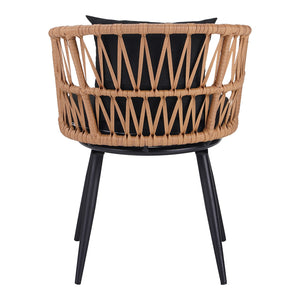 Πολυθρόνα Naoki  pe rattan -metal σε φυσική απόχρωση με μαύρα πόδια/μαξιλάρι 62x60x80εκ - Image 6