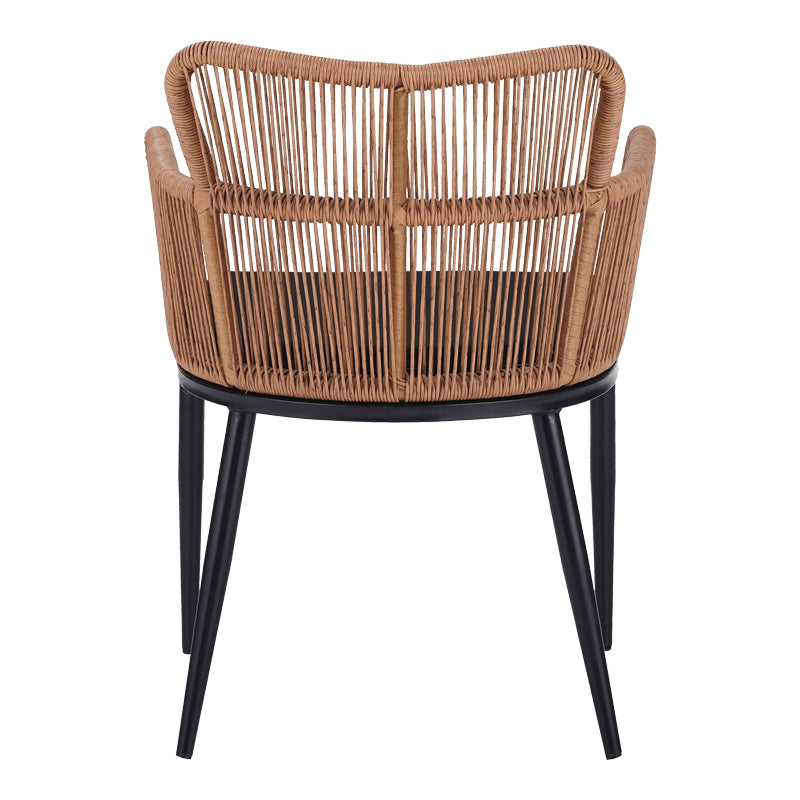 Πολυθρόνα Naoki  pe rattan -metal σε φυσική απόχρωση με μαύρα πόδια/μαξιλάρι 59x62.5x82εκ - Pakobazaar