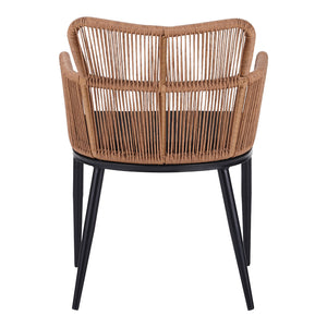 Πολυθρόνα Naoki  pe rattan -metal σε φυσική απόχρωση με μαύρα πόδια/μαξιλάρι 59x62.5x82εκ - Pakobazaar