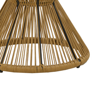 Σαλόνι Naoki-Mabil  σετ 3τεμ pe rattan σε φυσική απόχρωση με μαύρο μέταλλο - Pakobazaar