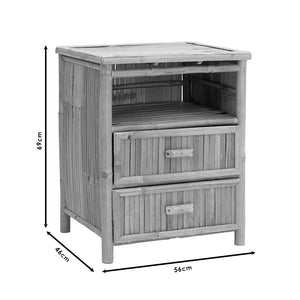 Κομοδίνο Ofra  bamboo φυσικό 56x46x69εκ - Image 5