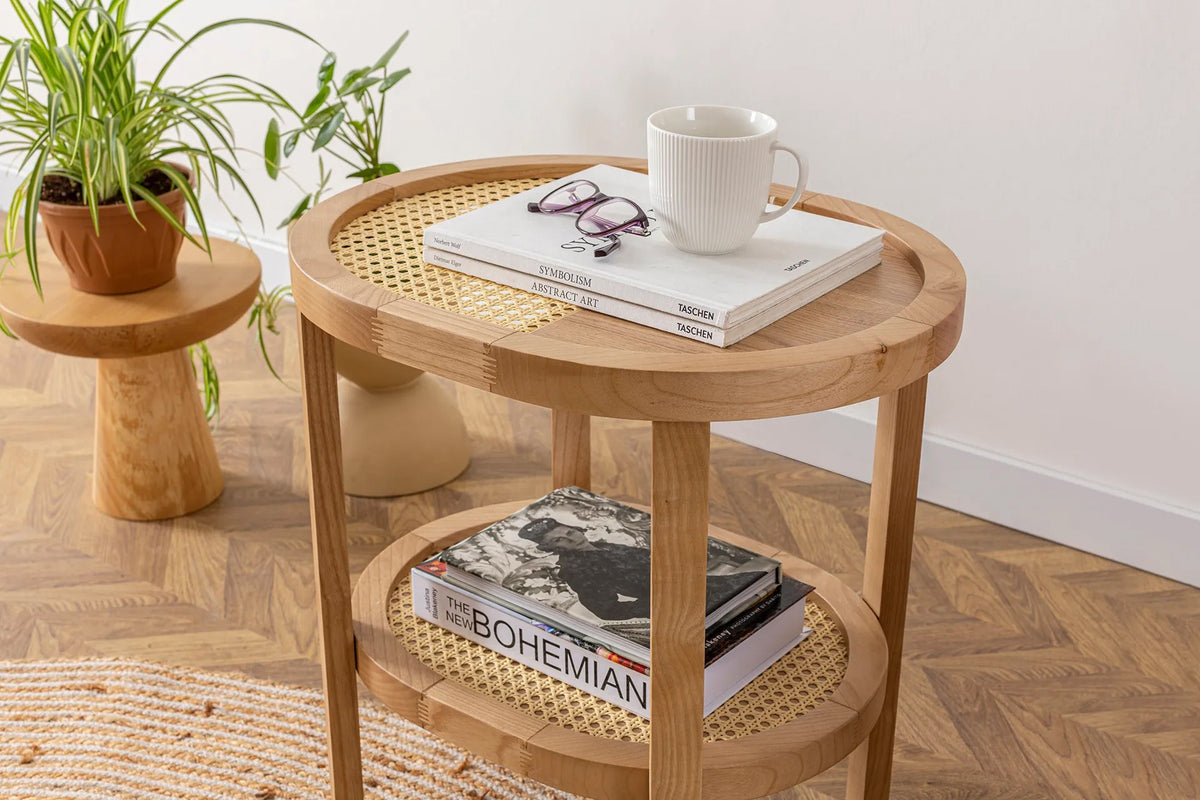 Βοηθητικό Τραπεζάκι Vlatsi Φυσικό 51x36x55 εκ. Μασίφ Ξύλου