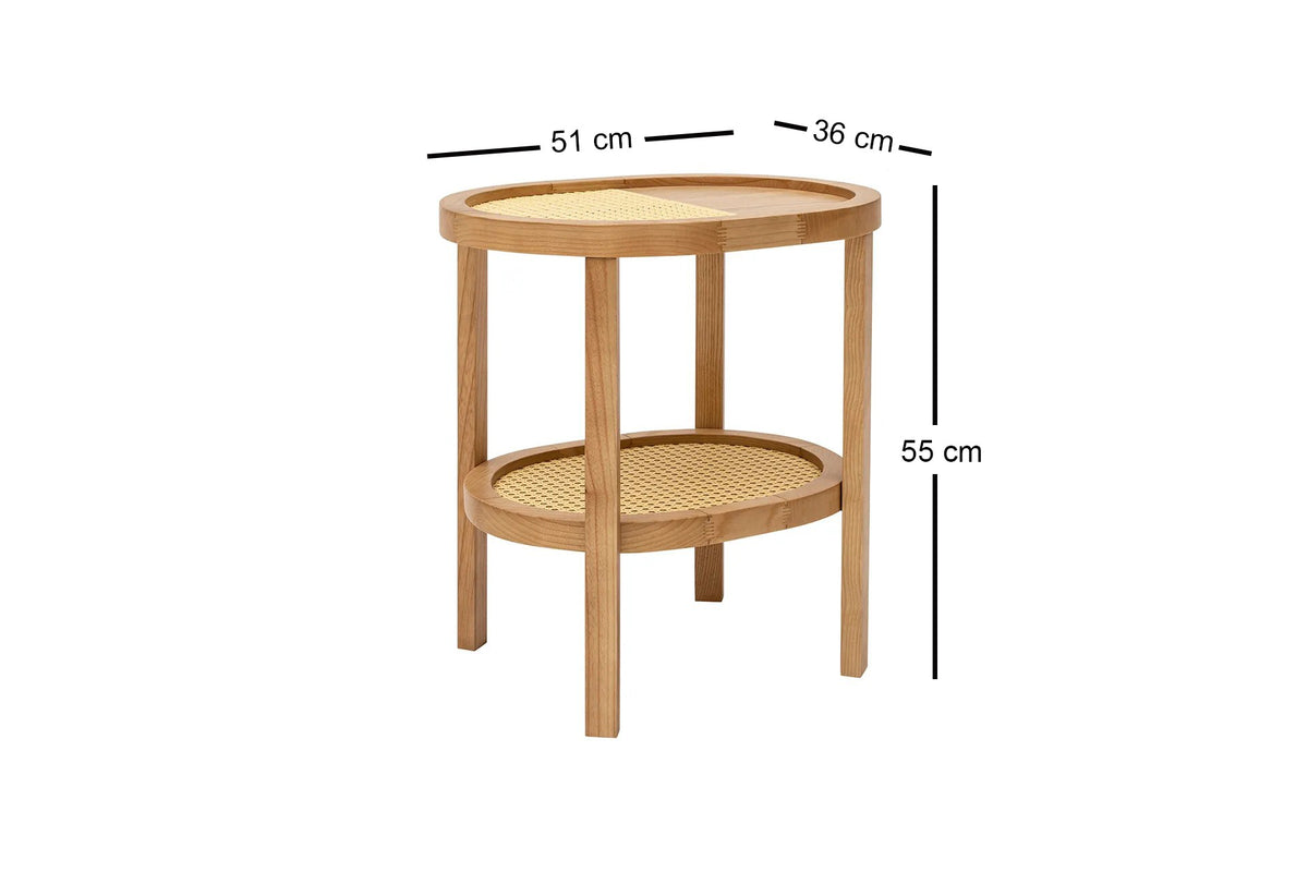 Βοηθητικό Τραπεζάκι Vlatsi Φυσικό 51x36x55 εκ. Μασίφ Ξύλου