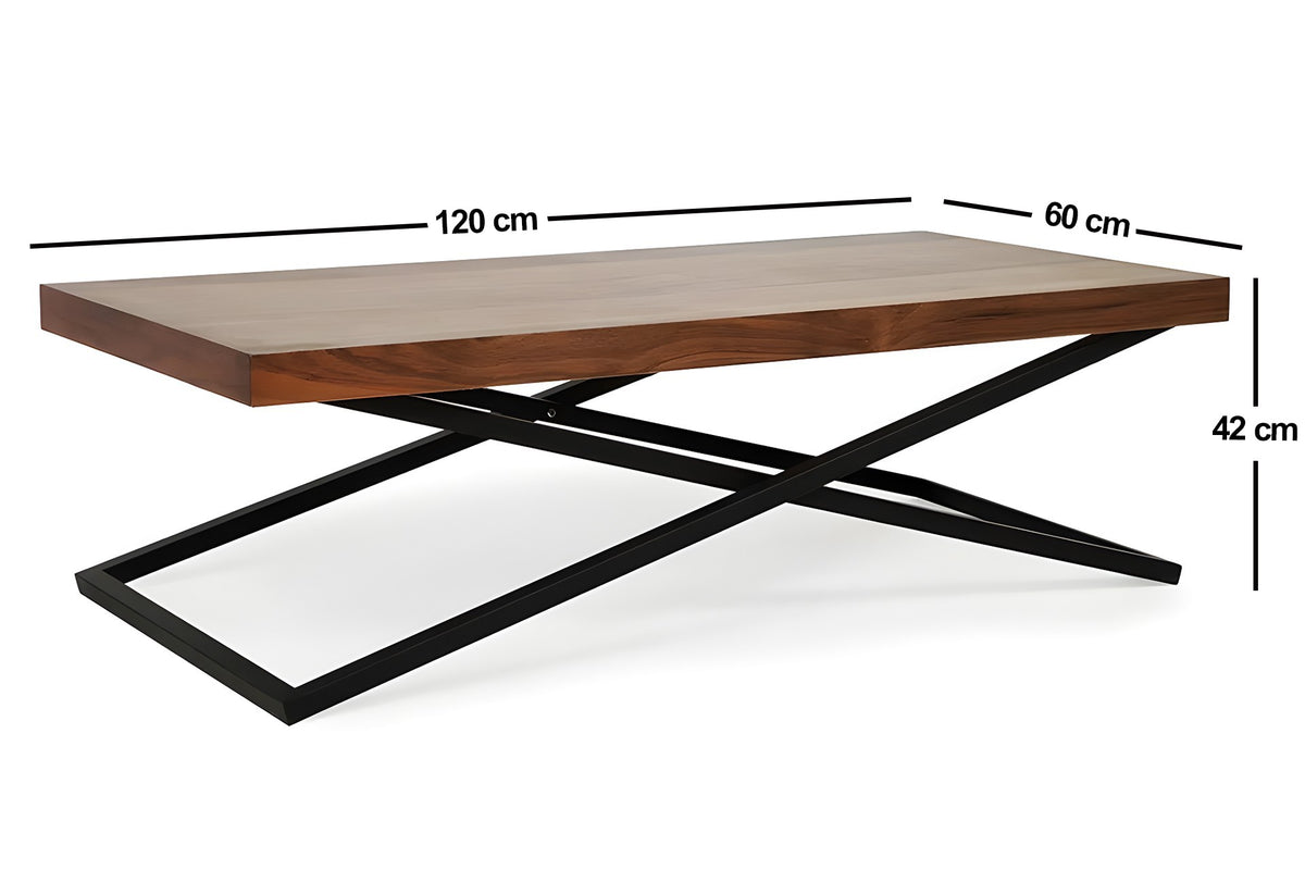 Τραπεζάκι Σαλονιού Ydra Καρυδί 120x60x42 εκ. MDF