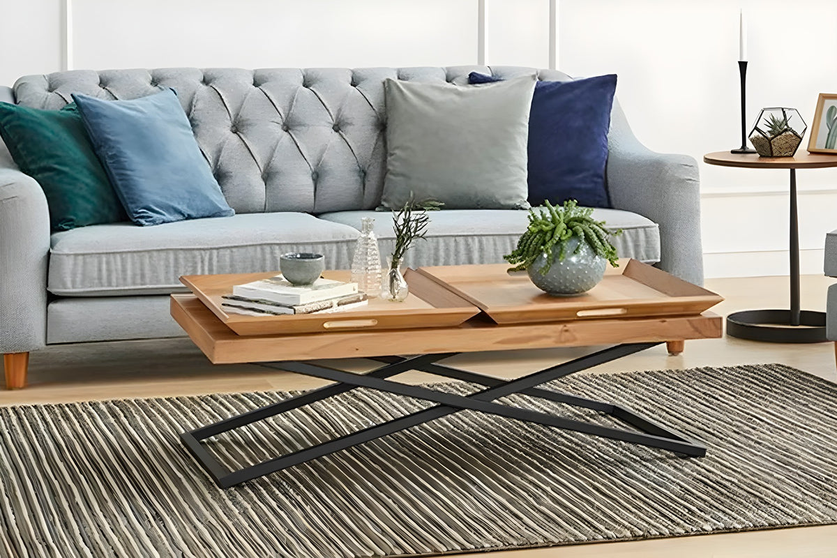Τραπεζάκι Σαλονιού Ydra Καρυδί 120x60x42 εκ. MDF