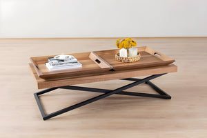 Τραπεζάκι Σαλονιού Ydra Καρυδί 120x60x42 εκ. MDF
