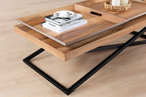 Τραπεζάκι Σαλονιού Ydra Καρυδί 120x60x42 εκ. MDF