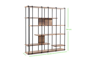 Βιβλιοθήκη Ammoudi Με Μεταλλικά Πόδια Καρυδί 170x35x180 εκ. Μελαμίνης