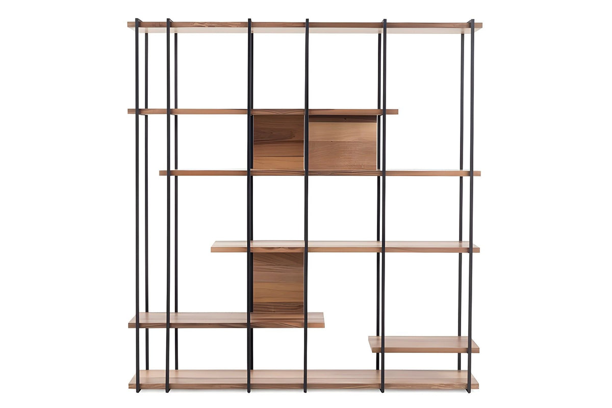 Βιβλιοθήκη Ammoudi Με Μεταλλικά Πόδια Καρυδί 170x35x180 εκ. Μελαμίνης