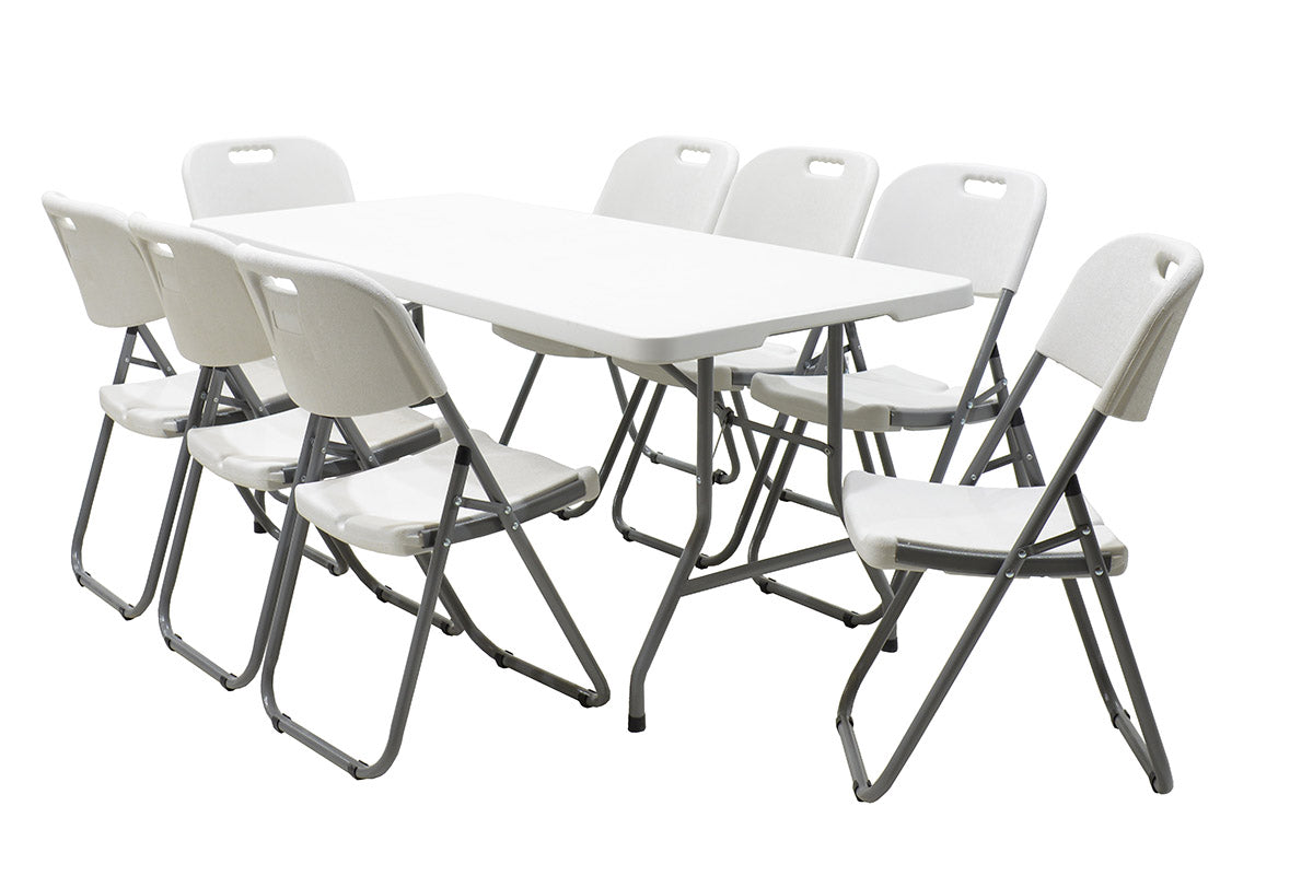 Τραπέζι catering Rodeo  πτυσσόμενο-βαλίτσα λευκό 152x70x74εκ - Image 10