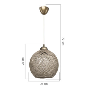 Φωτιστικό οροφής μονόφωτο Leshia  Ε27 καφέ Φ26x26εκ - Pakobazaar