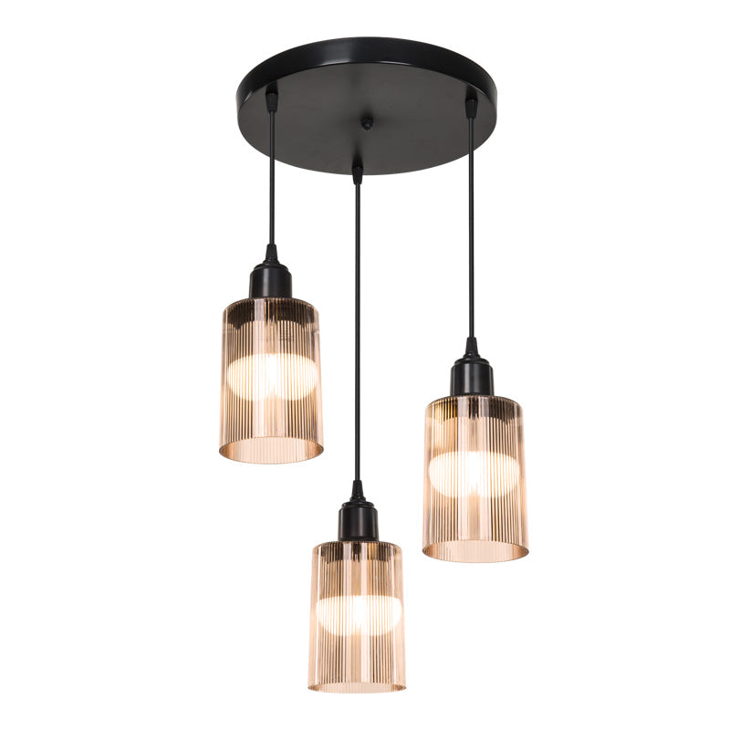 Φωτιστικό οροφής τρίφωτο PWL-1195  Ε27 μαύρο-amber Φ30x80εκ - Pakobazaar